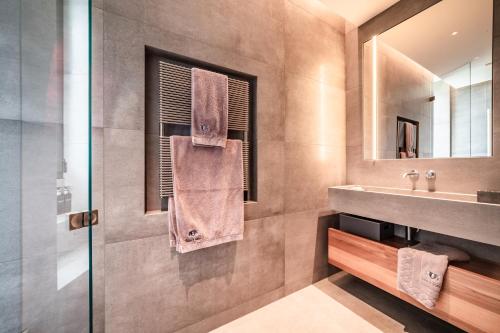 a bathroom with a sink and a mirror at Chateau De Neydens in Saint-Cergues