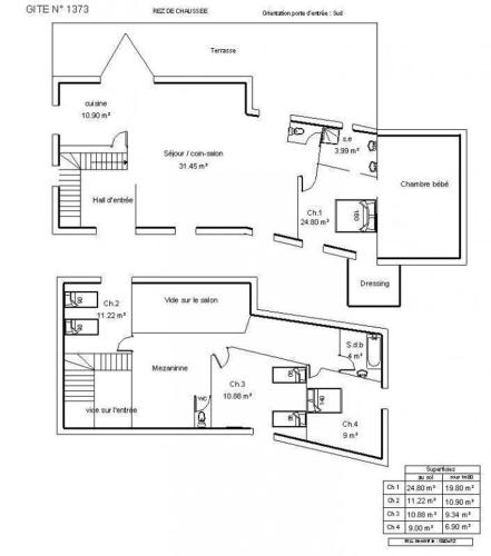 a floor plan of a house at Le gite du procureur in Monterblanc