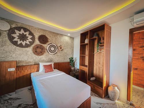 Caldera Hotel & Restaurantにあるベッド