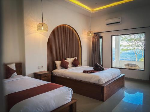 Caldera Hotel & Restaurantにあるベッド