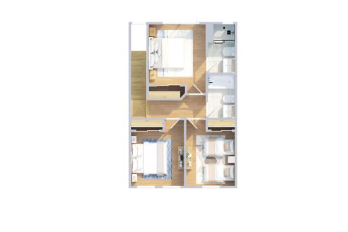 a rendering of a floor plan of aominium at Direct resort access Balcony Pool Upgraded Inside in Kissimmee
