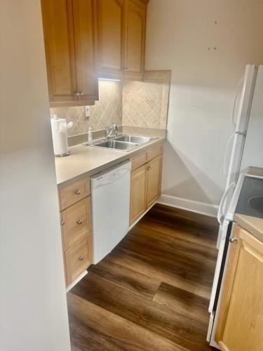 a kitchen with a sink and a dishwasher at 2BR 2BA in Downtown Hotel District in Atlanta
