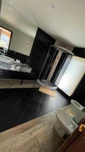 a bathroom with a sink and a toilet in it at Porto Vista Douro Apart in Valbom