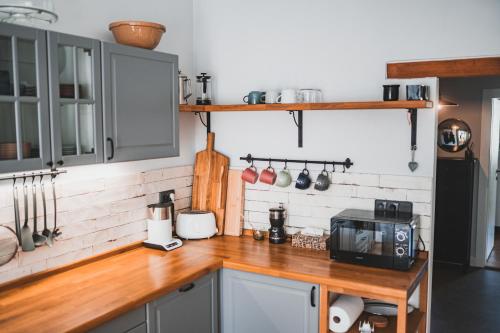 Кухня или мини-кухня в Usti Downtown Horovka Apartment
