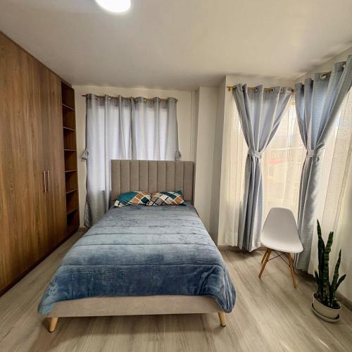 Postel nebo postele na pokoji v ubytování Apartamento de lujo a pocos minutos del centro