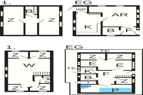 two views of a floor plan of a house at 20 person holiday home in Nordborg-By Traum in Nordborg