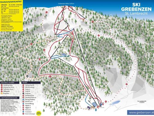 a geological map of a ski area at Almchalet Alpenglück in Sankt Lambrecht