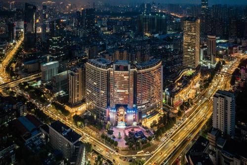 Vista general de Wuhan o vista desde el hotel