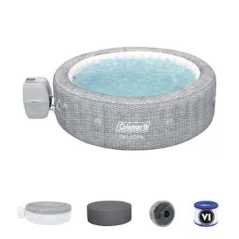 a round bath tub with a grey cover and other items at Retro Star-Wagon, Ocean Breez at Dolby Sound Studio in Oceanside