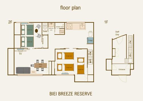a plan of a floor plan of a house at 青い池まで車で20分Biei Breeze Reserve in Biei