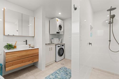 Koupelna v ubytování Baxter's Beach House by Experience Jervis Bay