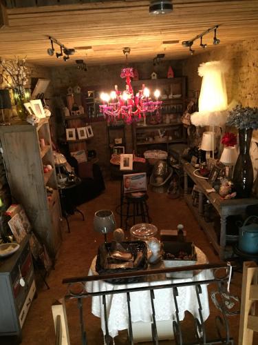 an overhead view of a room with a chandelier at Le Relais de Chassepierre in Chassepierre