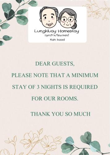 a card with a picture of a man and woman with flowers at Lungkluay homestay in Ko Kood