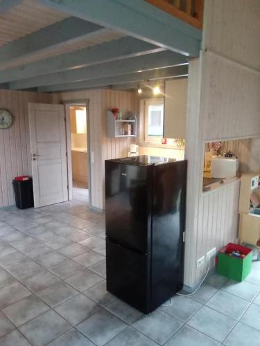 Η κουζίνα ή μικρή κουζίνα στο Ferienhaus Büffel mit Sauna in Twist