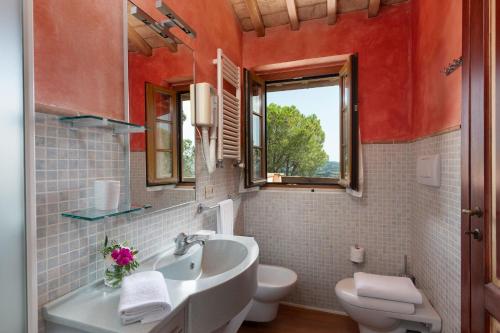 DiaccialoneにあるVilla Morellinoの洗面台とトイレ付きのバスルーム