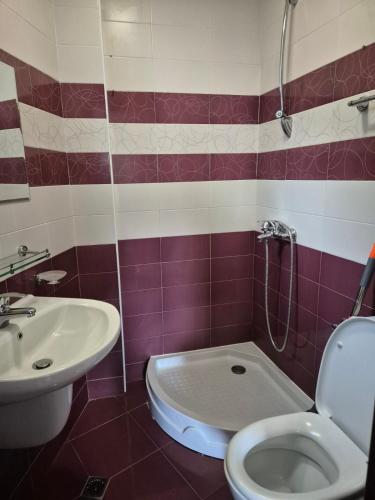 a bathroom with a toilet and a sink at 1А1 Apartament in Pamporovo
