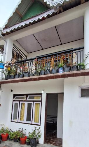 a house with potted plants on the balcony at Fikkalaygaon Homestay By AALEKH in Kalimpong