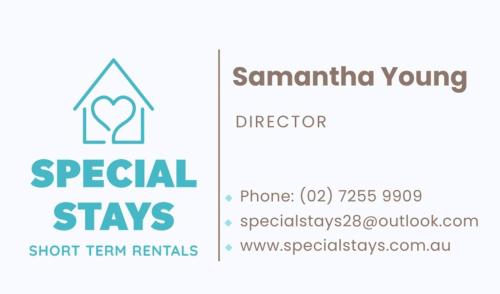 a couple of logos for the special stays brand at Family Escape Walk To Beach Park Views in Mandurah
