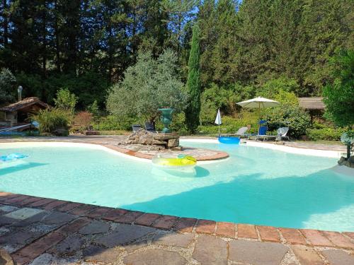 a swimming pool with a toy in the water at Villamonestevole501 in Umbertide