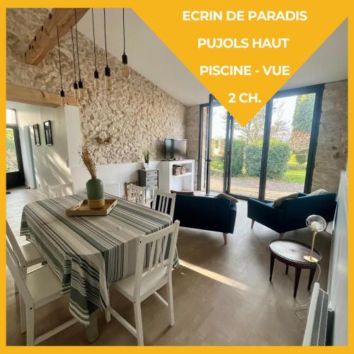 Ecrin de paradis Pujols HAUT Piscine-VUE
