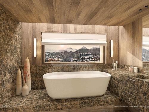 O baie la Penthouse luxe à Courchevel avec retour à ski et espace bien-être - FR-1-830-7