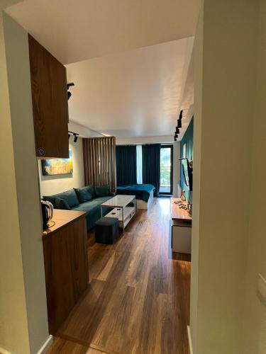 Cama o camas de una habitación en Turquoise Bakuriani