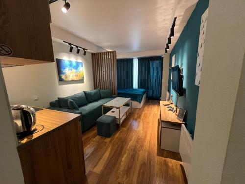 Cama o camas de una habitación en Turquoise Bakuriani
