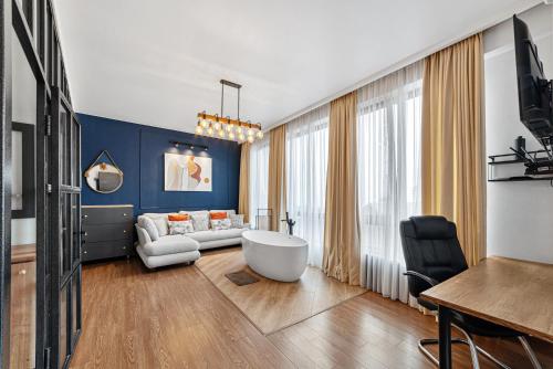 Khu vực ghế ngồi tại LUXURY APARTMENT IN OLD TBILISI WITH TERRACe