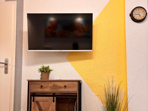 TV a/nebo společenská místnost v ubytování Ferienwohnung Elbflair