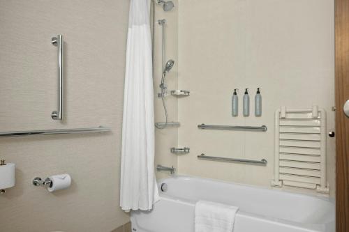 a bathroom with a bath tub and a shower at Courtyard by Marriott Pocatello in Pocatello