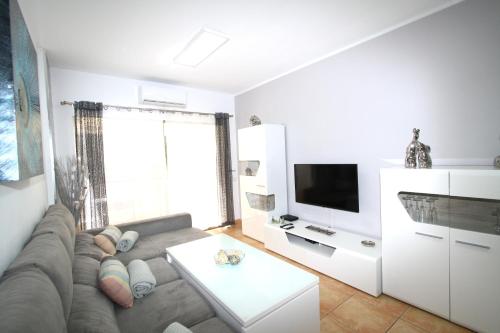 TV a/nebo společenská místnost v ubytování Fantastic apartment near the beach