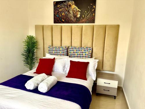 Cama o camas de una habitación en Cosy One Bedroom in Salama with Solar & Wifi