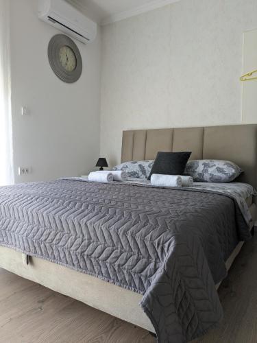 a bedroom with a large bed in a white room at Rivera Raška 