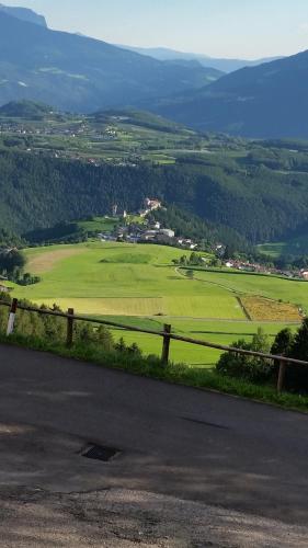 a road with a fence and a green field at Gruberhof in Rodengo