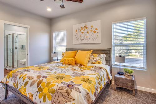 Una cama o camas en una habitación de Room to Work and Relax! SLC Townhome with Office, Yard