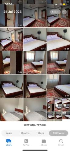 a collage of photos of a bed in a room at Paradise pathways lweza in Kitende