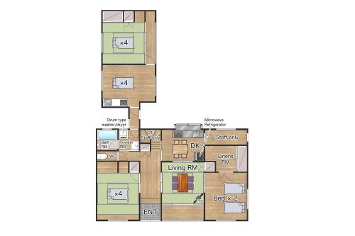 a floor plan of a building at 長野県上田市 最大15名 1棟貸し切り in Ueda