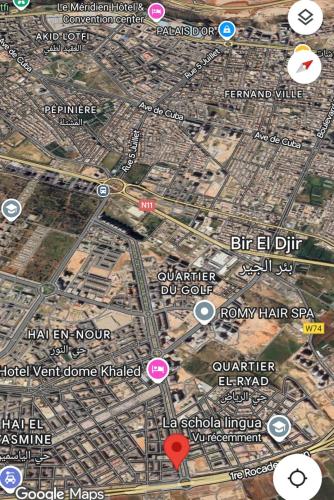 a map of a city with locations on it at superbe appartement F3 - 80m2 in Oran
