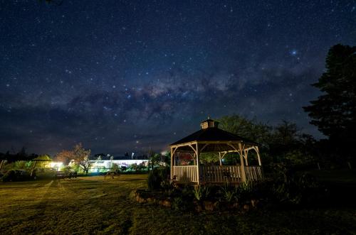 a gazebo at night under a starry sky at Sabo’s On Severn in Fletcher
