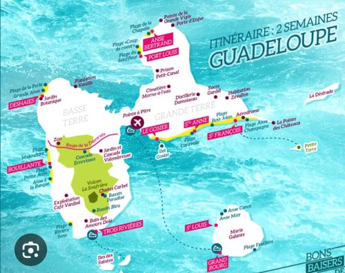a map of the united kingdom of guldorf at La BEL KREOL in Le Gosier