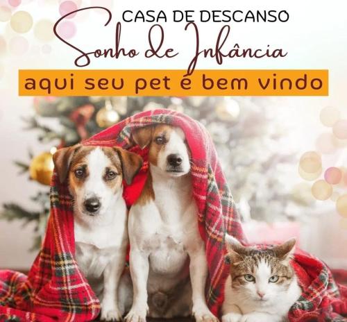 Et eller flere kæledyr der bor med gæster på Casa de descanso sonho de infancia