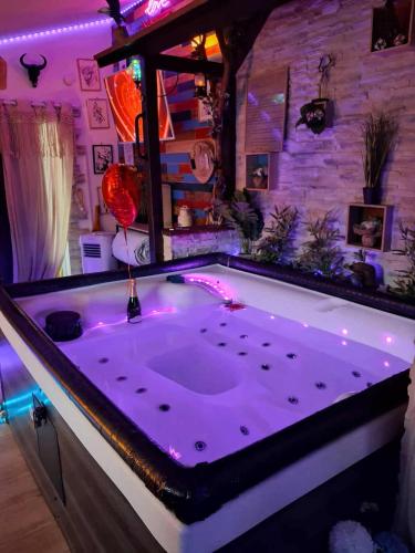 Biliár nebo kulečník v ubytování L'histoire de l'ouest , jacuzzi appartement