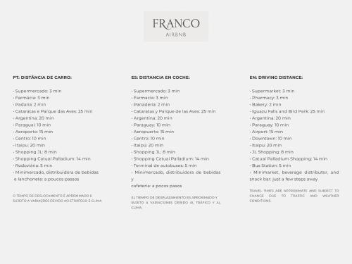a page of a document with the text franco at Casa alto padrão com piscina em Foz in Foz do Iguaçu