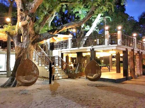 a building with a tree in front of it at Acuaverde Beach Resort in San Juan