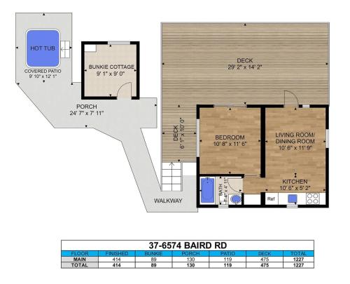 a floor plan of a house at The Great Escape - Port Renfrew in Port Renfrew