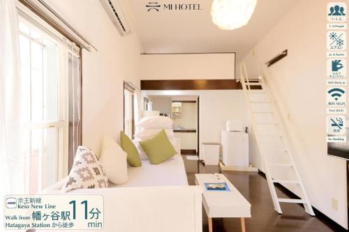a small room with a bunk bed and a ladder at Mi-LOFT SHIBUYA in Tokyo
