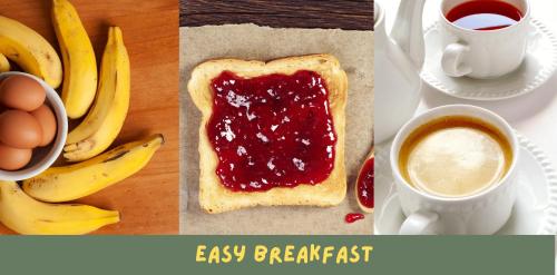 uma mesa com uma xícara de café e um pedaço de pão com geleia em Where Is Hostel - Koh Tao em Ko Tao