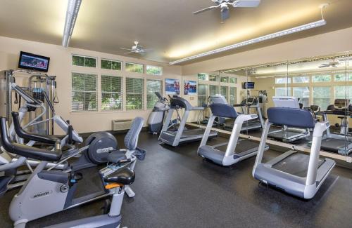a gym with several treadmills and cardio machines at WorldMark Windsor in Windsor