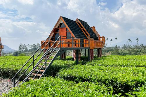 a house in the middle of a field at S Tilu Heroy Hill Resort Pangalengan Bandung RedPartner in Pengalengan