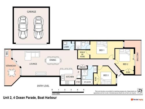 a floor plan of a house at On the Beach Getaway in One Mile
